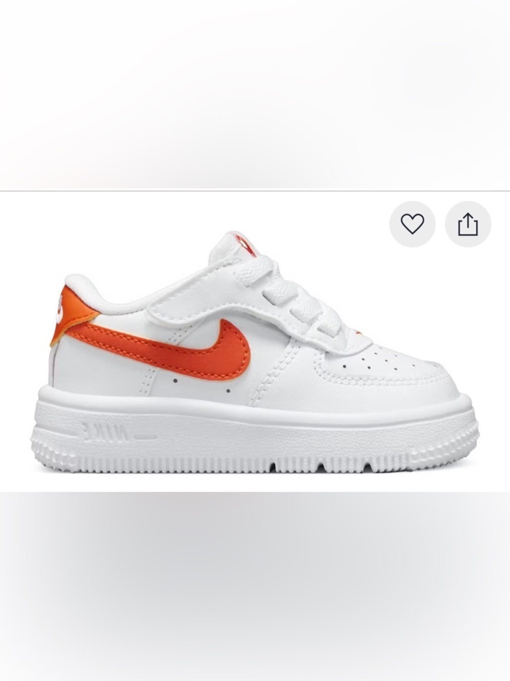 Nike Force 1 Low EasyOn White Safety Orange 7C